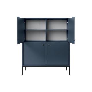 Vente-unique  Highboard mit 4 Türen - Blau - BOGDAN 