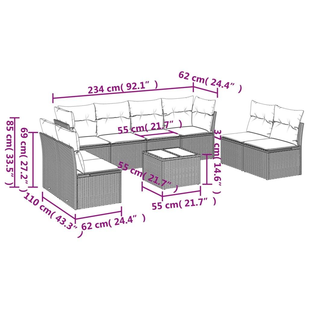 VidaXL Garten sofagarnitur poly-rattan  