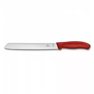 Brotmesser Swiss Classic Rot/Silber