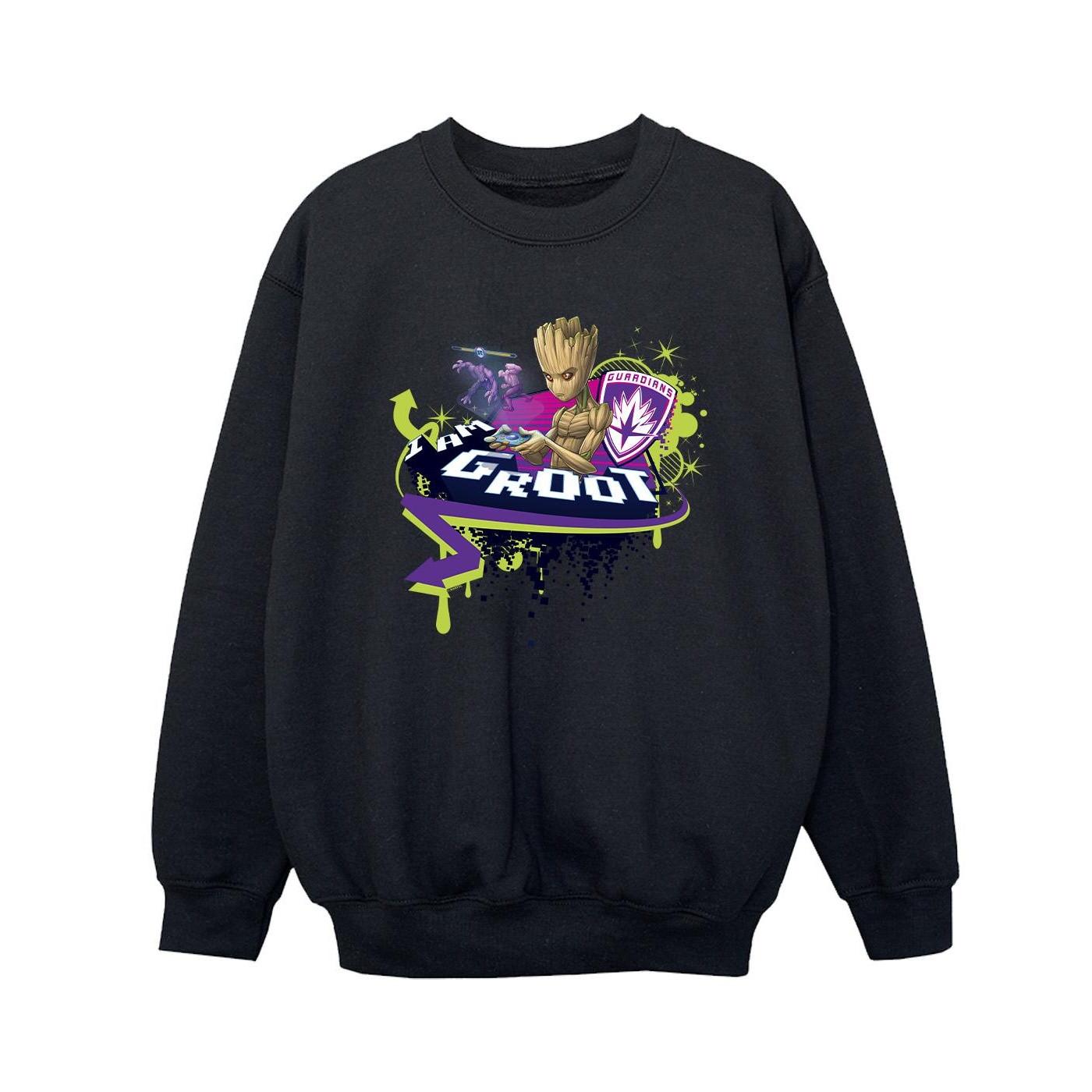 Image of Guardians Of The Galaxy Groot Gaming Holo Sweatshirt Jungen Schwarz 140/146