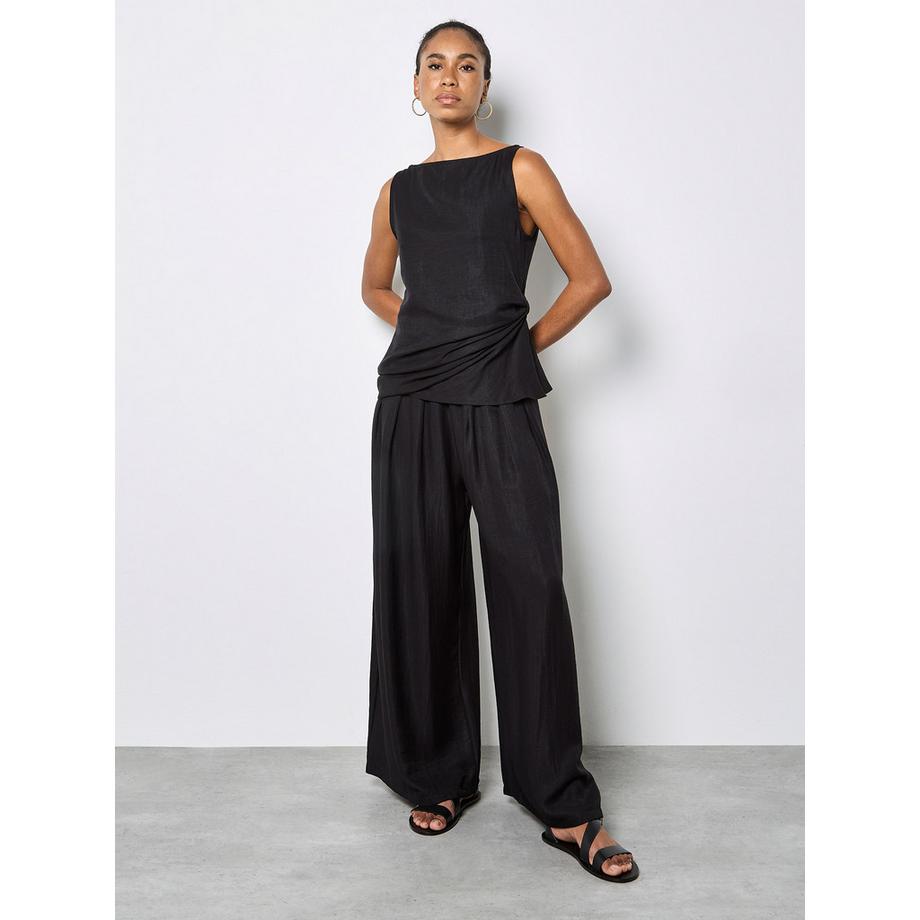 APRICOT Pantalon large en sergé texturé  