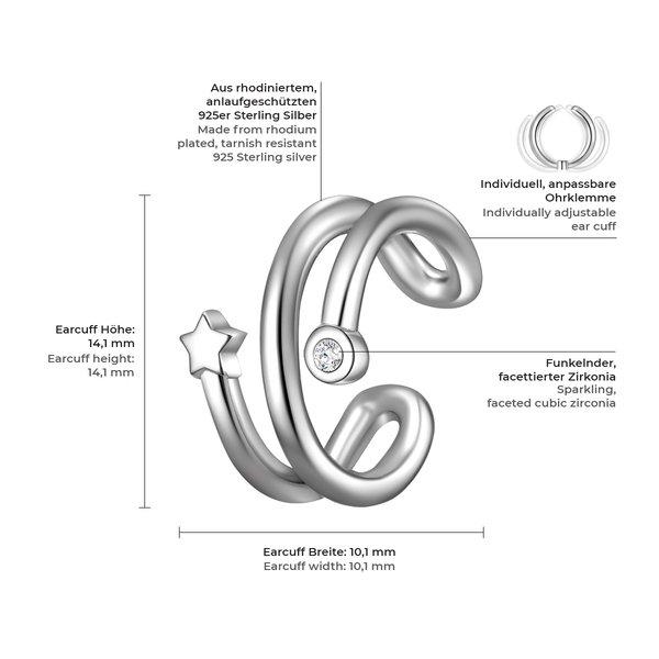 Glanzstücke München  Femme Manchette d'oreille en argent Étoilé 