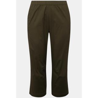 Ulla Popken  Pantaloni a 7/8 modello Ruby con ginocchio preformato, taglio della gamba dritto e cintura elastica 