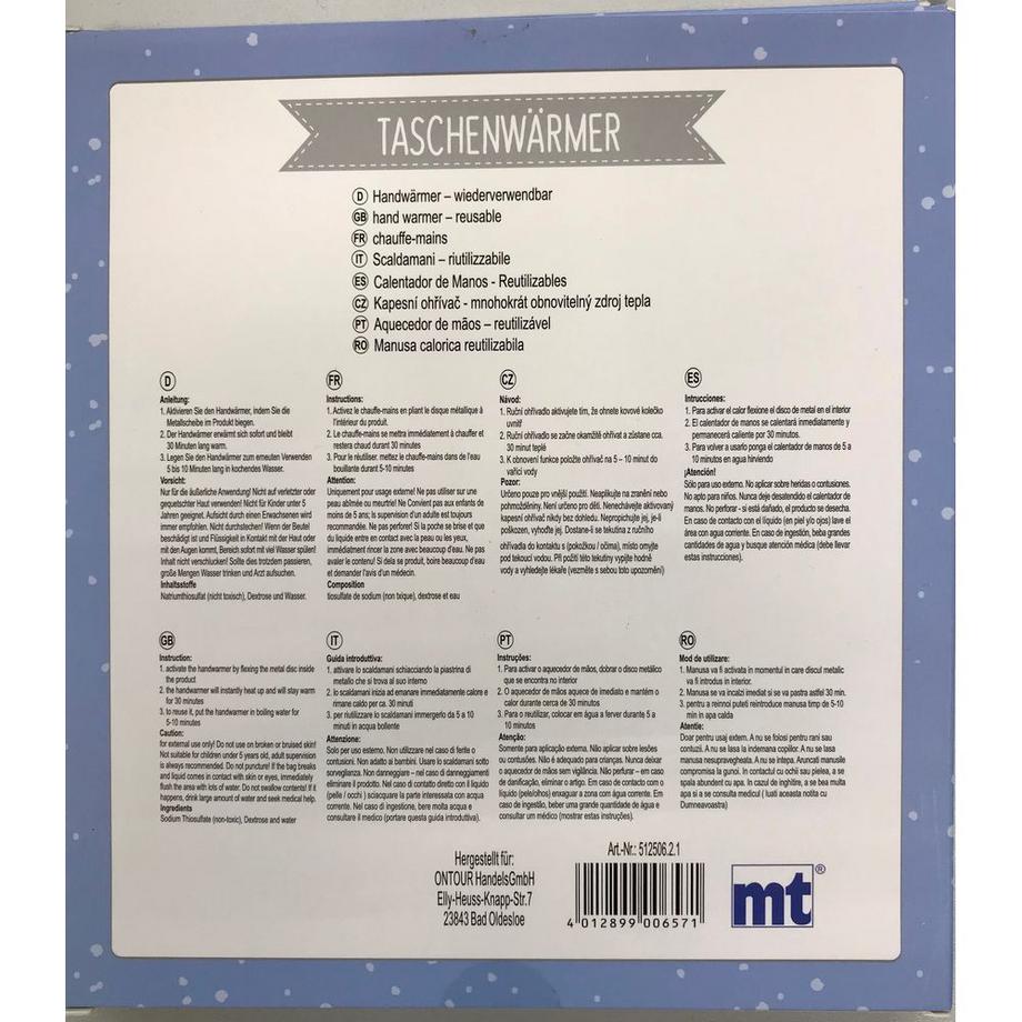 Geschenkidee  Taschenwärmer 4er Set Pinguin 