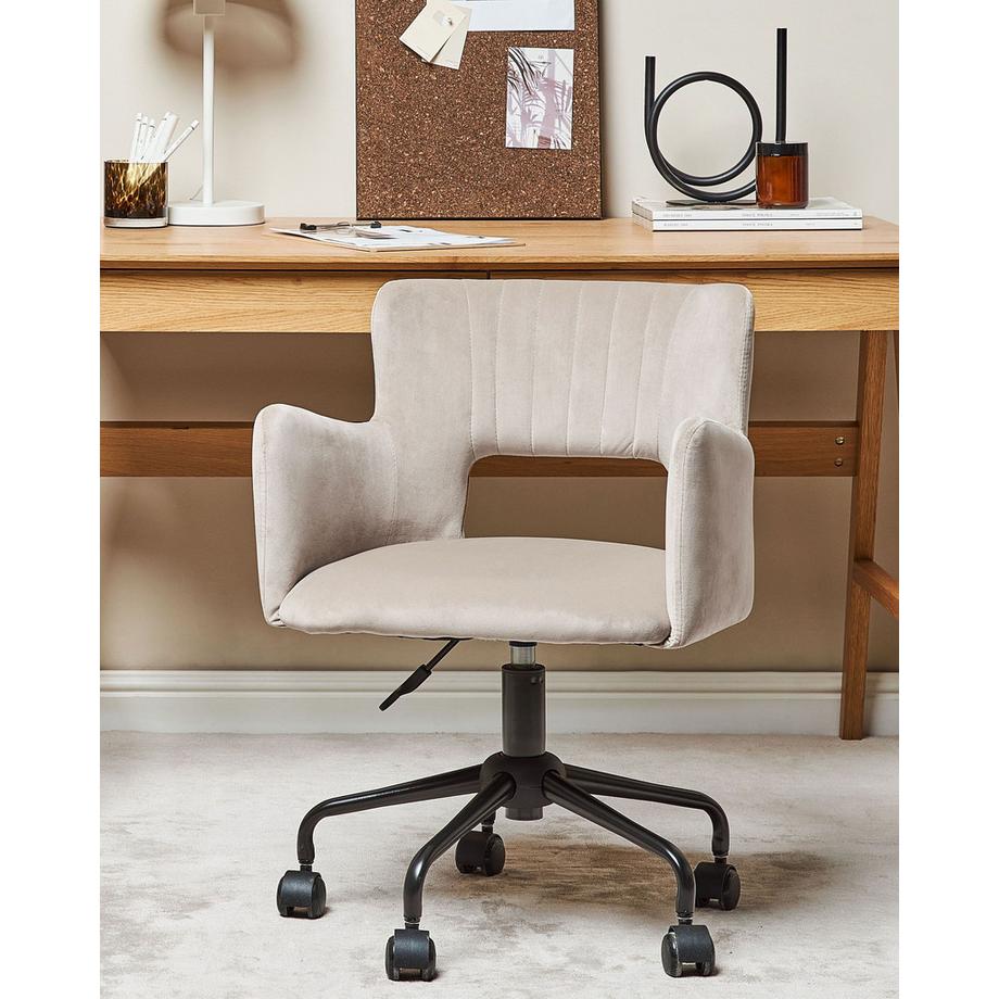 Beliani Chaise de bureau en Velours Moderne SANILAC  