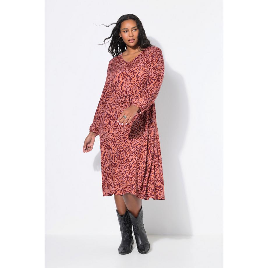 Studio Untold Maxikleid Zebra Bindeband Langarm  