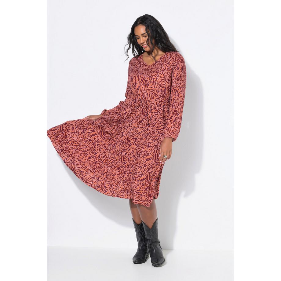 Studio Untold Maxikleid Zebra Bindeband Langarm  