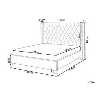 Beliani Bett mit Lattenrost aus Samtstoff Retro LUBBON  