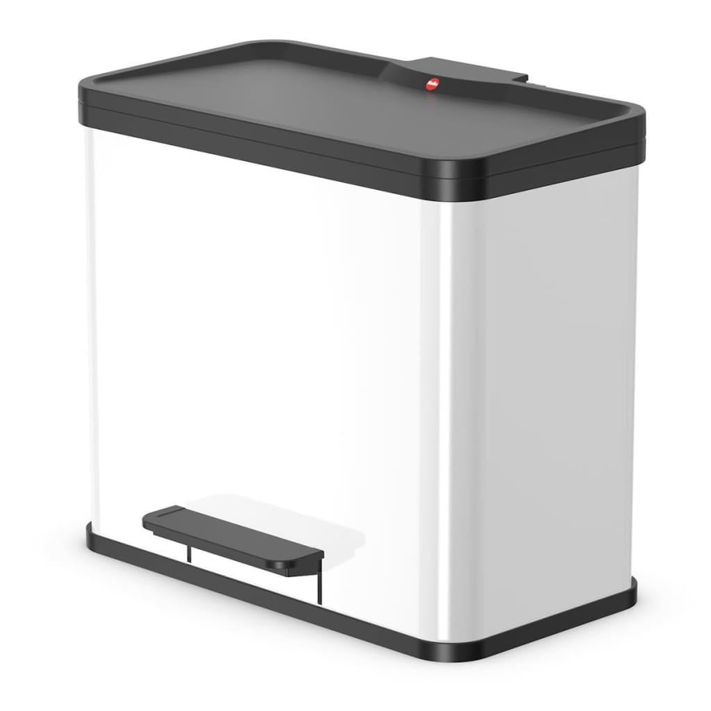 Hailo Collecteur de déchets à pédale Öko, duo Plus L, capacité 9 + 17 l, blanc.  