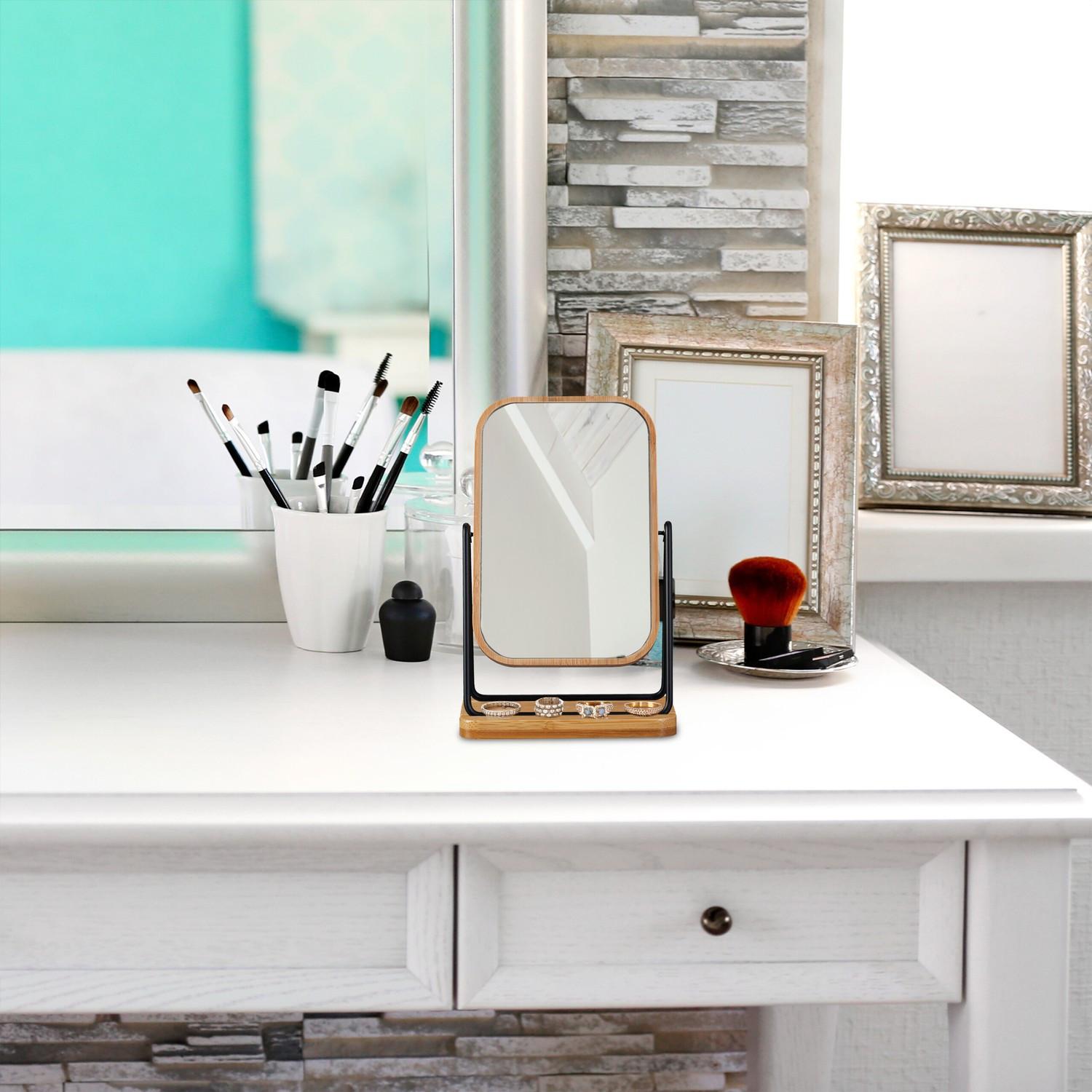 Northix  Tischspiegel mit Bambusrahmen 