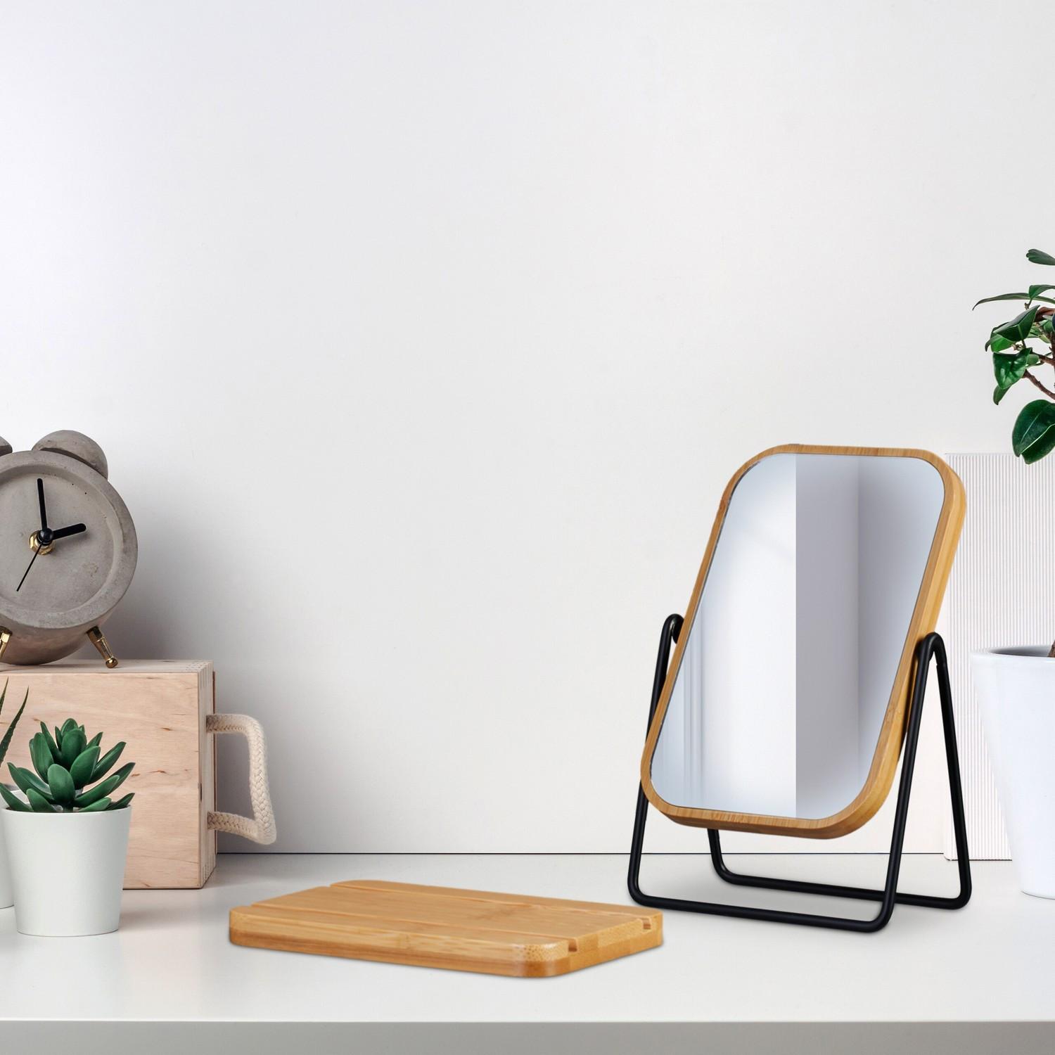 Northix  Tischspiegel mit Bambusrahmen 