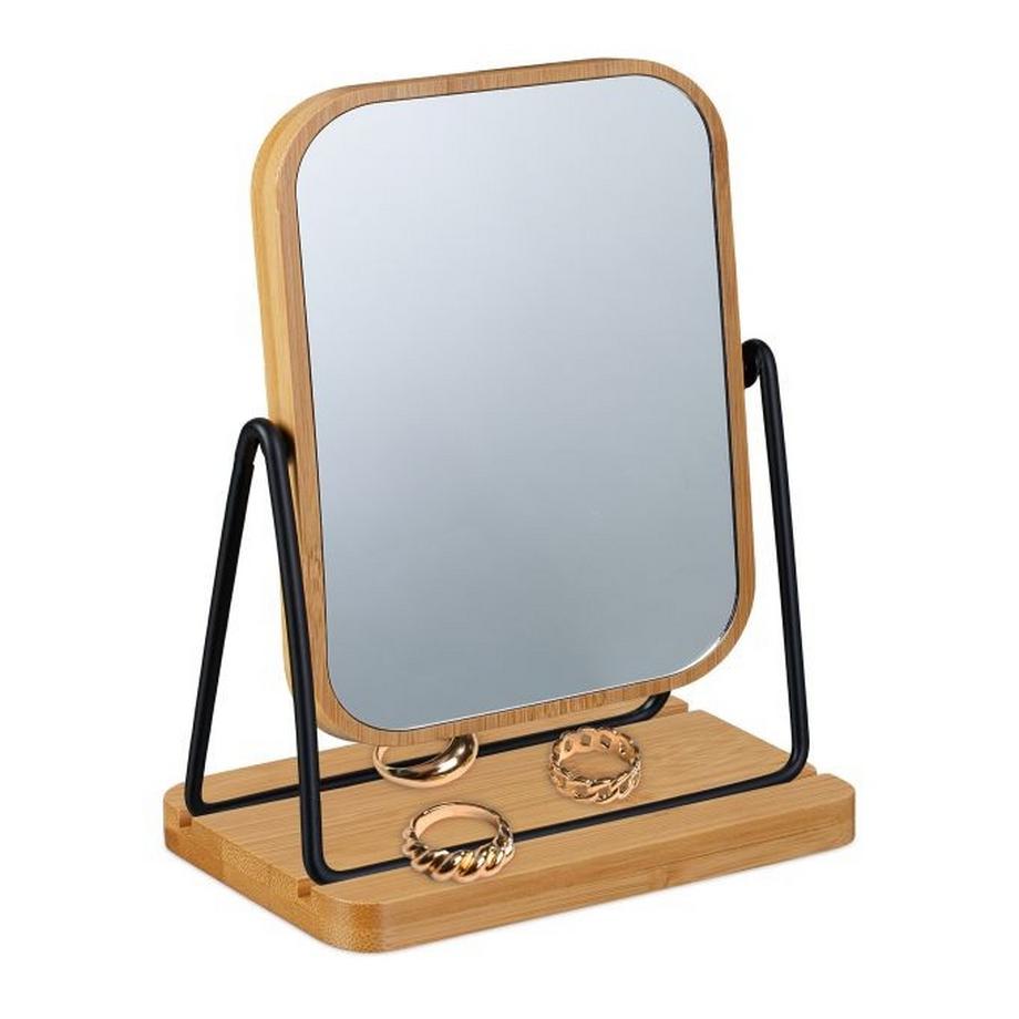 Miroir de table avec cadre en bambou