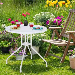 B2X Table de jardin aspect bois blanc  