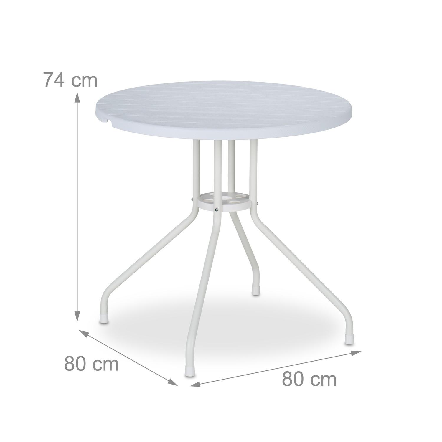 B2X Table de jardin aspect bois blanc  