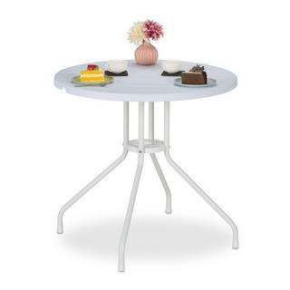 B2X Table de jardin aspect bois blanc  