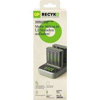 GP Batteries  USB-Modell Ladegerät GP M452 (2 Stück), inkl. 8 x RECYKO AA 2600 Akku mAh USB und USB Dockingstation 