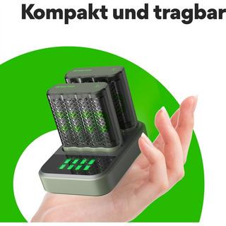 GP Batteries  USB-Modell Ladegerät GP M452 (2 Stück), inkl. 8 x RECYKO AA 2600 Akku mAh USB und USB Dockingstation 