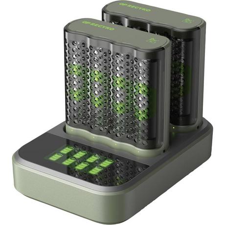 GP Batteries  USB-Modell Ladegerät M452 (2 Stück), inkl. 8 x RECYKO AA 2600 Akku mAh USB und USB Dockingstation 