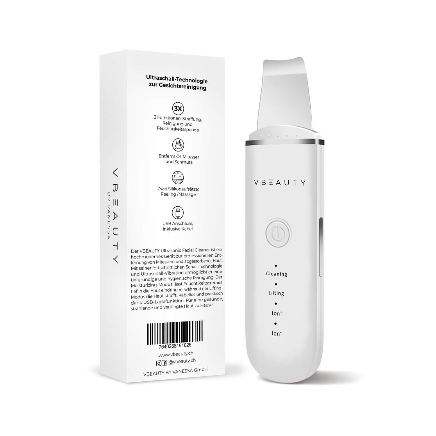 VBEAUTY Ultrasonic Facial Cleaner mit Schall-Technologie  