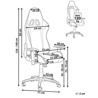 Beliani Siège de gaming en Cuir PU Rétro KNIGHT  