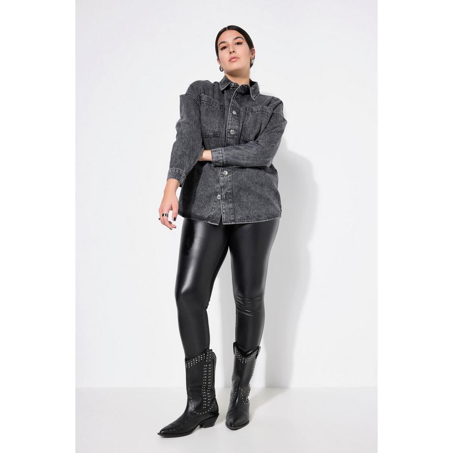 Studio Untold Oversized Jeanshemd Hemdkragen Langarm  