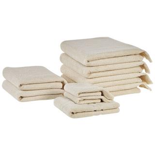 Beliani Lot de 9 serviettes en Coton ATIU  