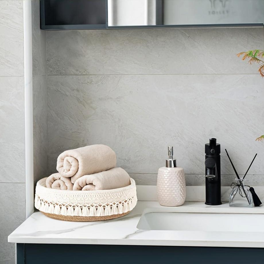 Alopini 1pc Folding Weide Aufbewahrungskorb, hypoallergene Seil Veranstalter, multifunktionale Kosmetik Make-up-Korb, mit Pinsel, für die Heimdekoration  