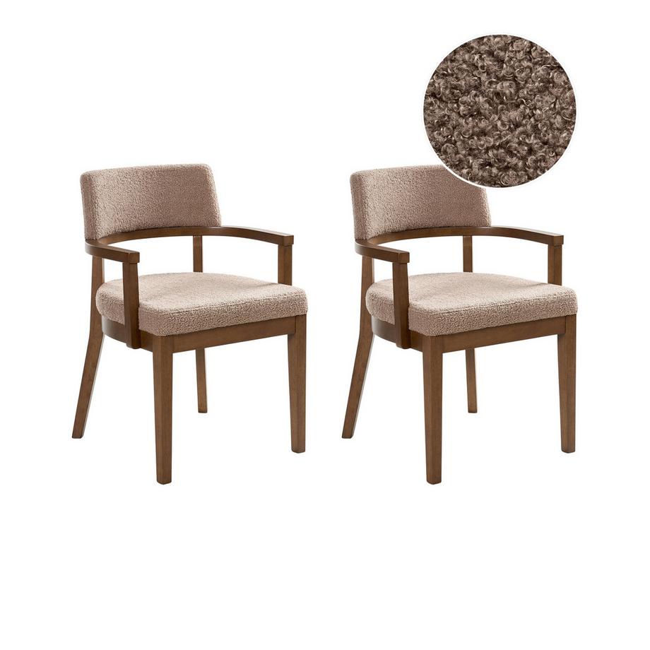 Lot de 2 chaises de salle à manger en Bouclé  DALBO