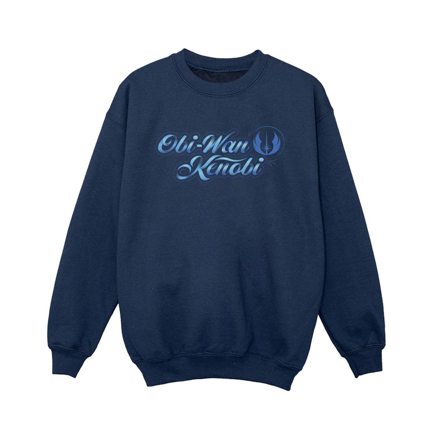 Image of Obiwan Kenobi Ribbon Font Sweatshirt Jungen Marine 128