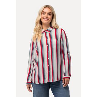 Ulla Popken  Camicia con righe, colletto da camicia e maniche lunghe 