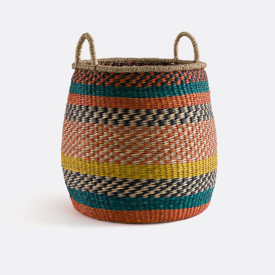 Panier multicolore en herbier