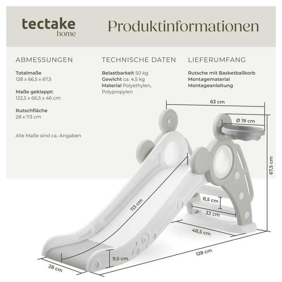 Tectake  Toboggan pour enfants JOY à partir de 2 ans 