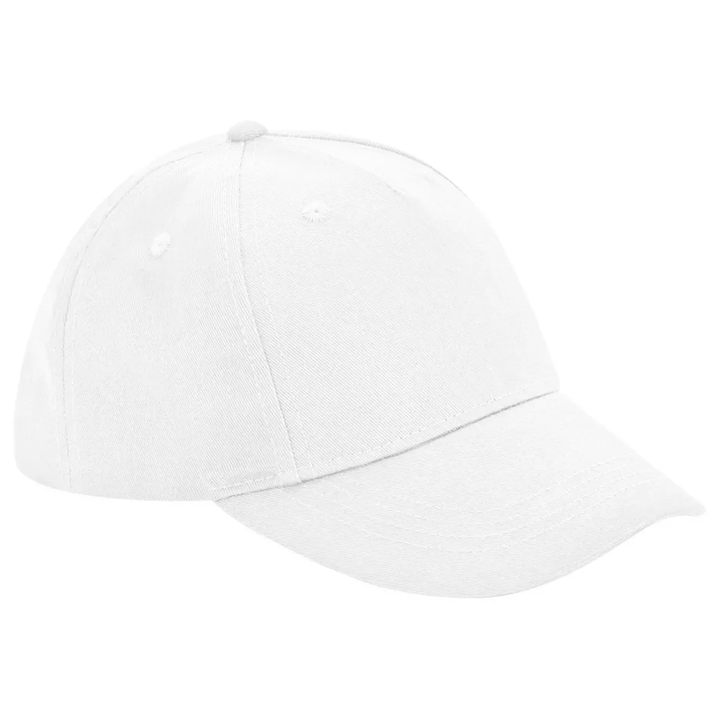 Beechfield - BaseballMütze 5 Segmente, One Size, Blanco