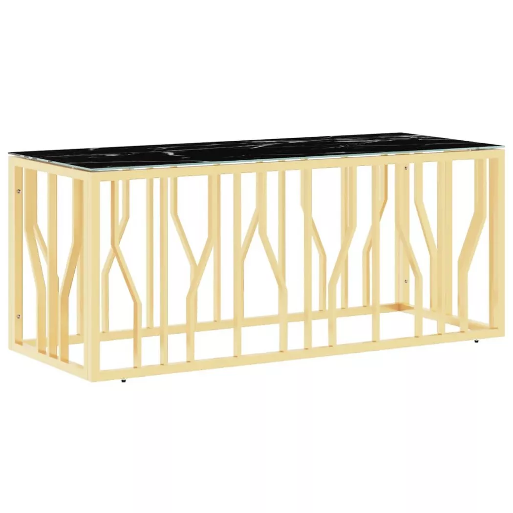 VidaXL - Table basse acier inoxydable, One Size, Or Jaune