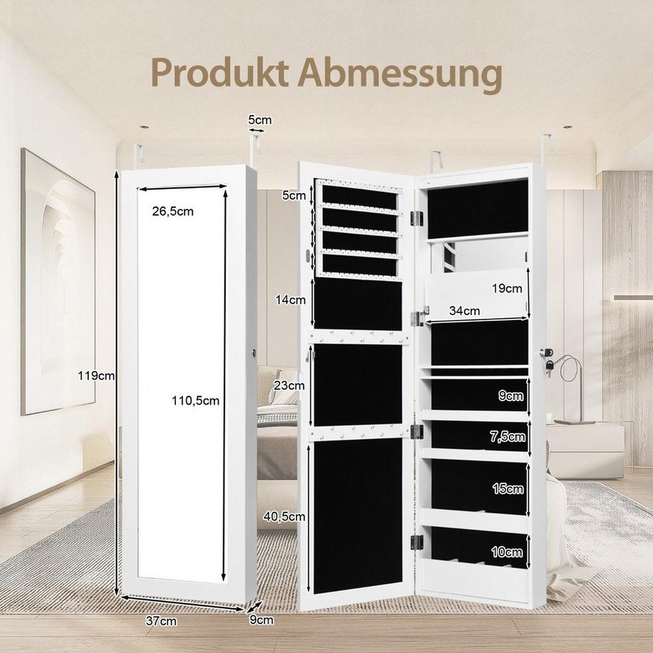 Northix Armoire à bijoux avec miroir  