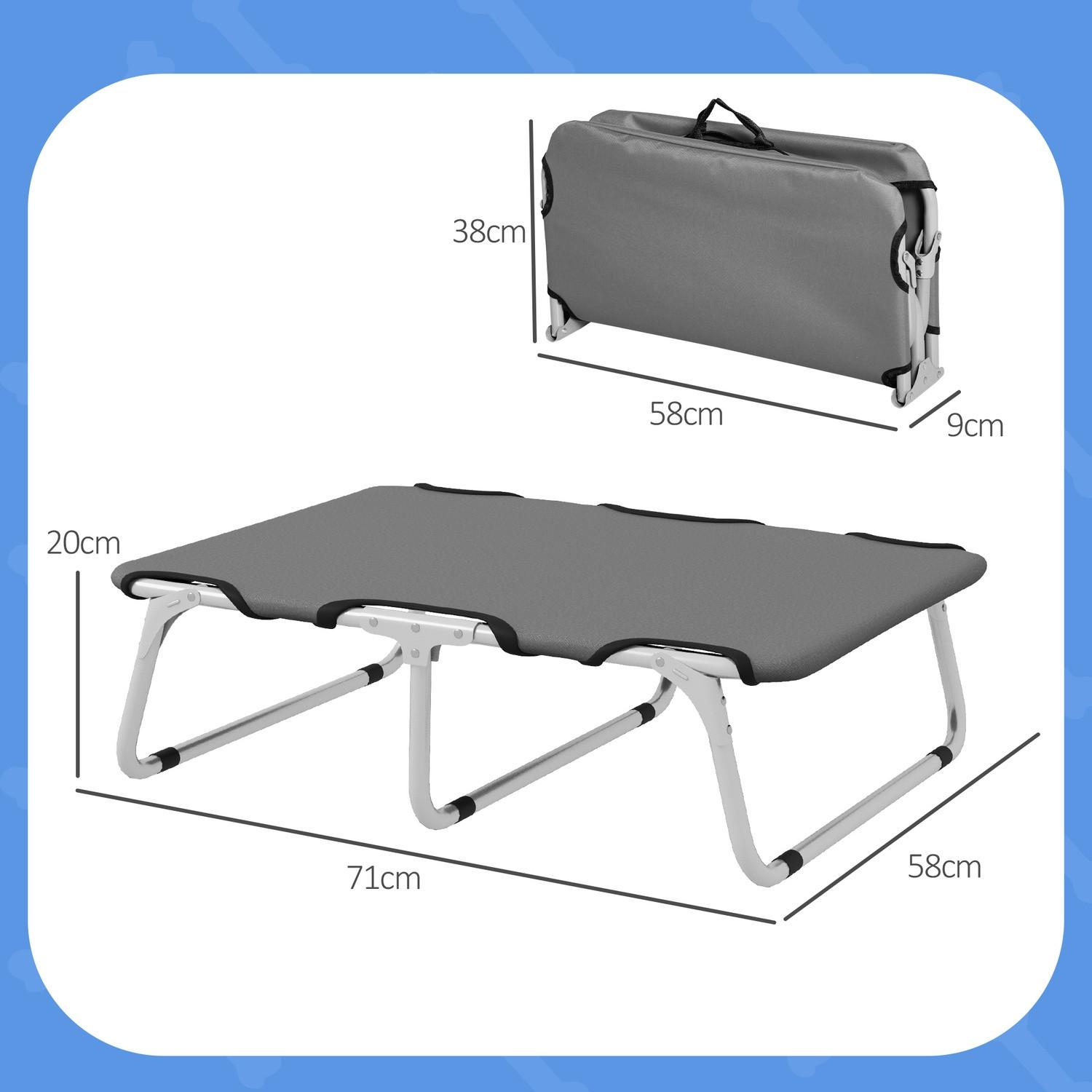 Northio  Cuccia rialzata per cani, cuccia da esterno, lettino per cani di piccola taglia fino a 10 kg, Oxford, grigio 71 x 58 x 20 cm 