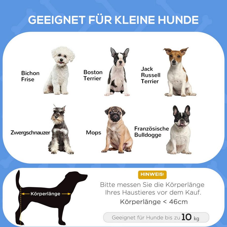 Northio  Erhöhtes Hundebett, Outdoor Haustierbett, Hundeliege für kleine Hunde bis 10 kg, Oxford, Grau 71 x 58 x 20 cm 
