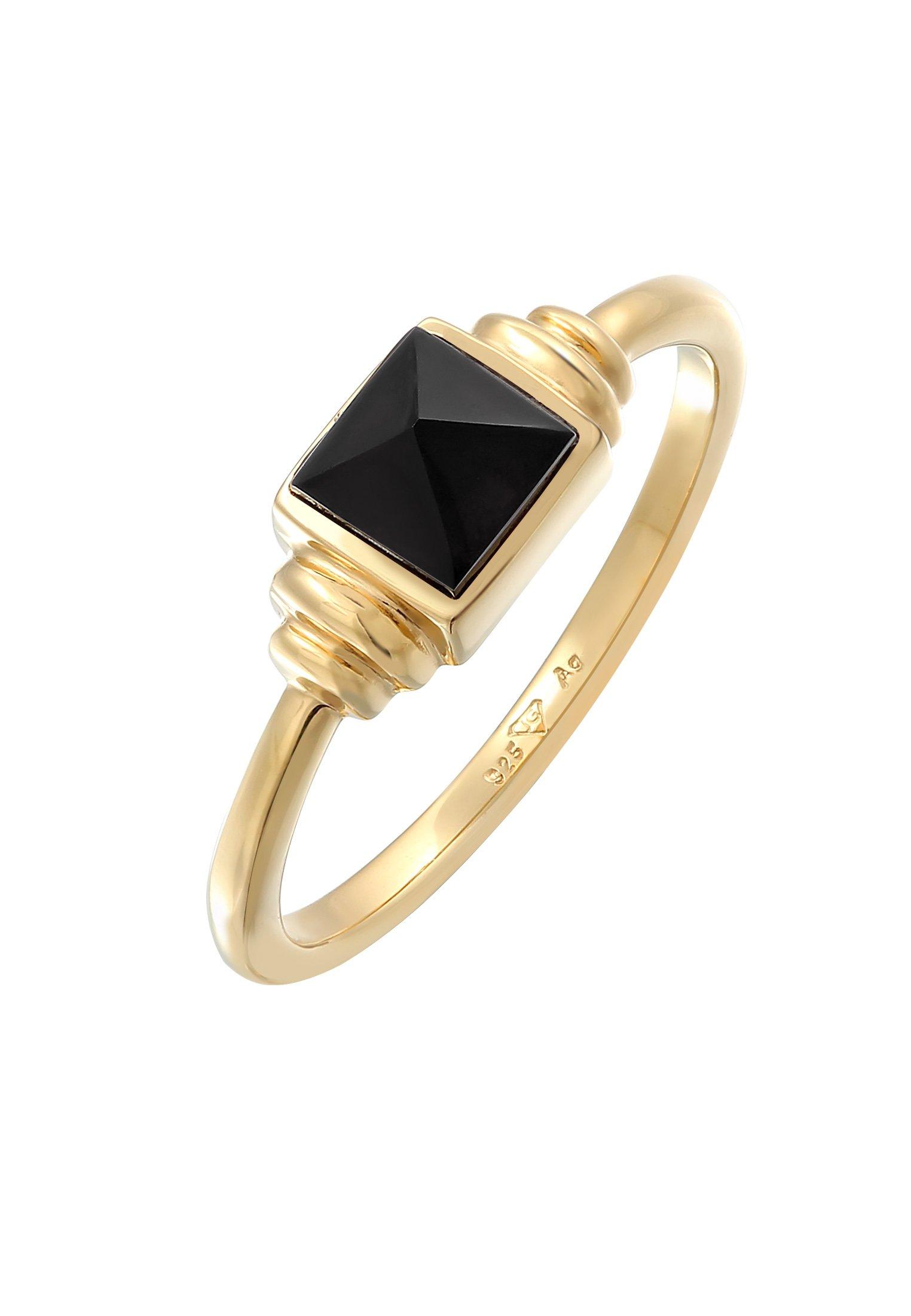 Elli  Bague Femmes Carré Vintage Avec Onyx 