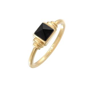 Elli  Bague Femmes Carré Vintage Avec Onyx 