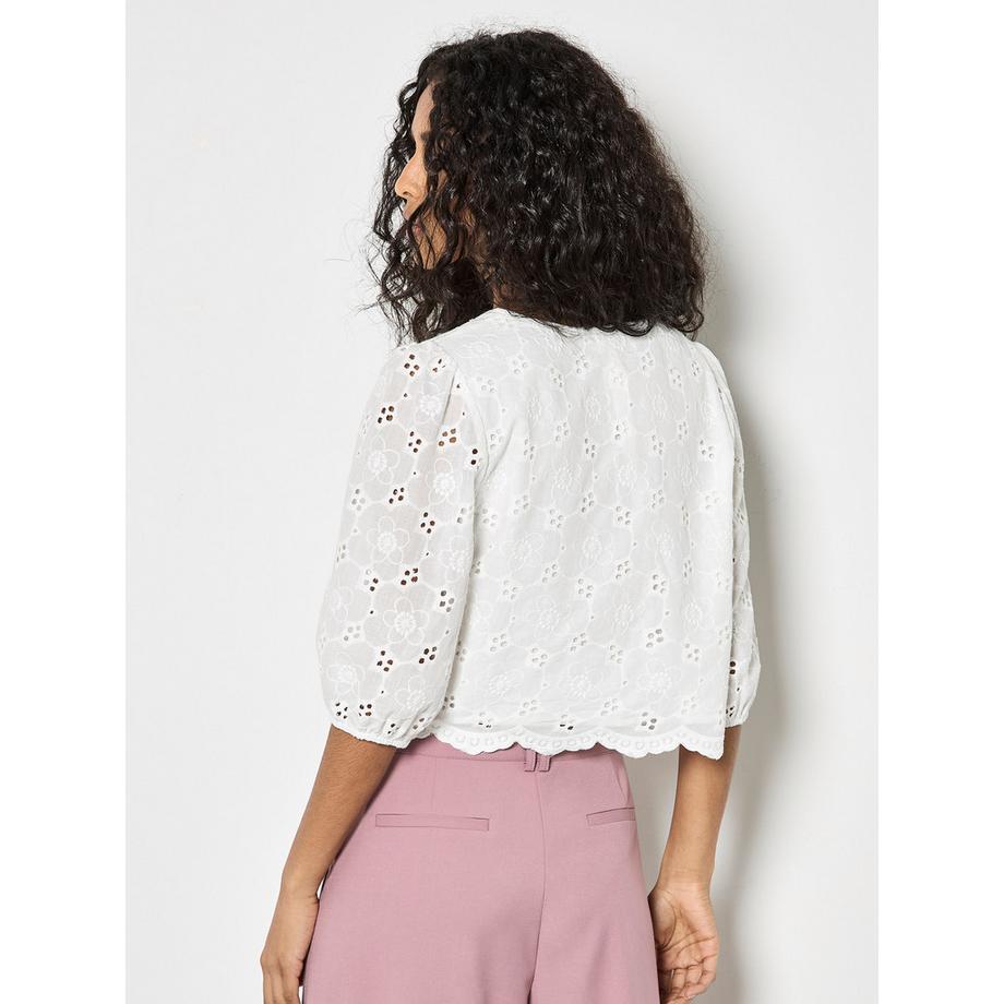 APRICOT Gänseblümchen Broderie Anglaise Knopf Top  