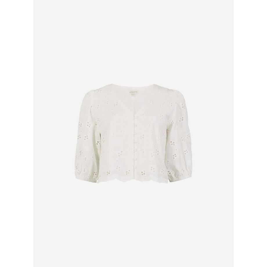 APRICOT Gänseblümchen Broderie Anglaise Knopf Top  