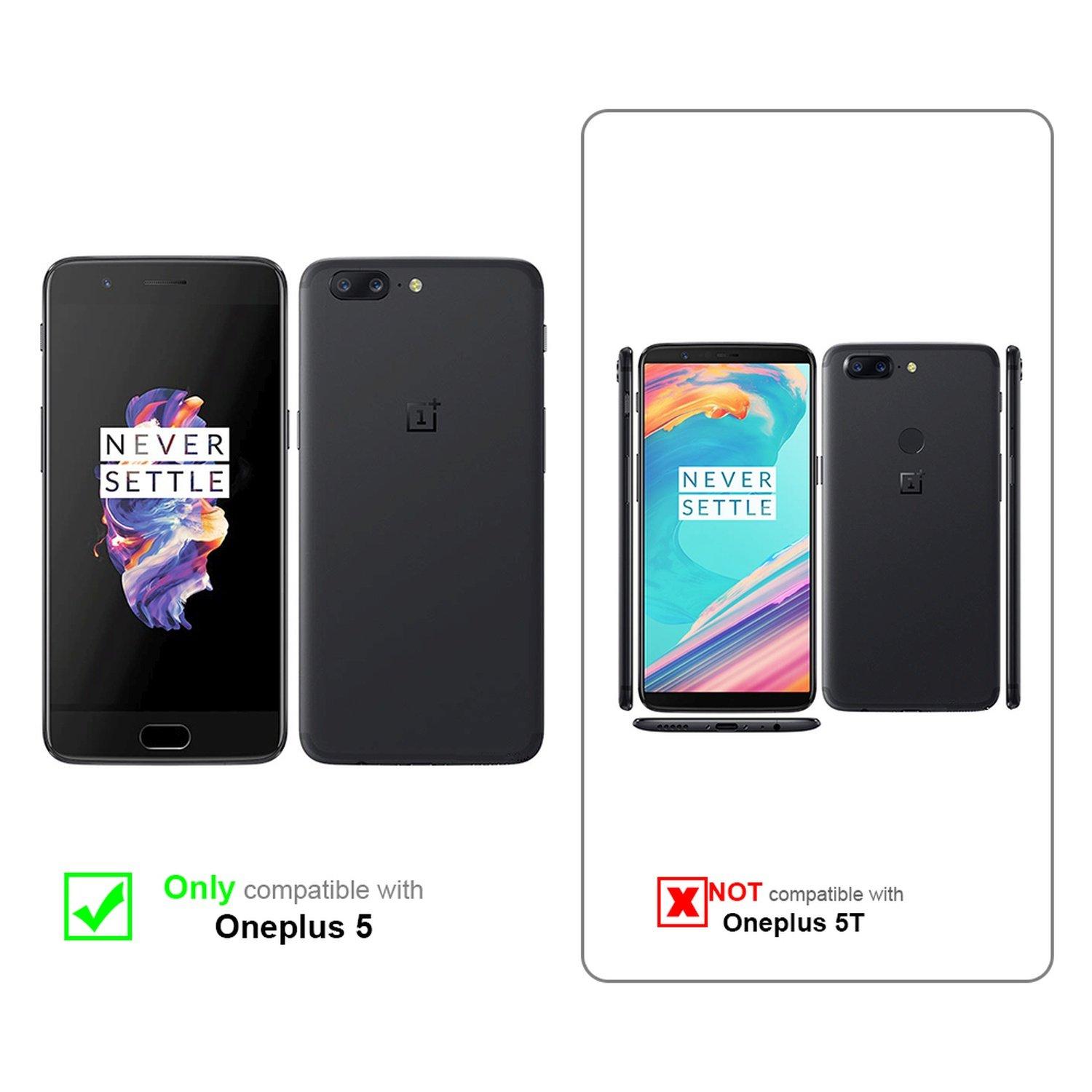 Cadorabo  Hülle für OnePlus 5 Magnetverschluss, Kartenfach 