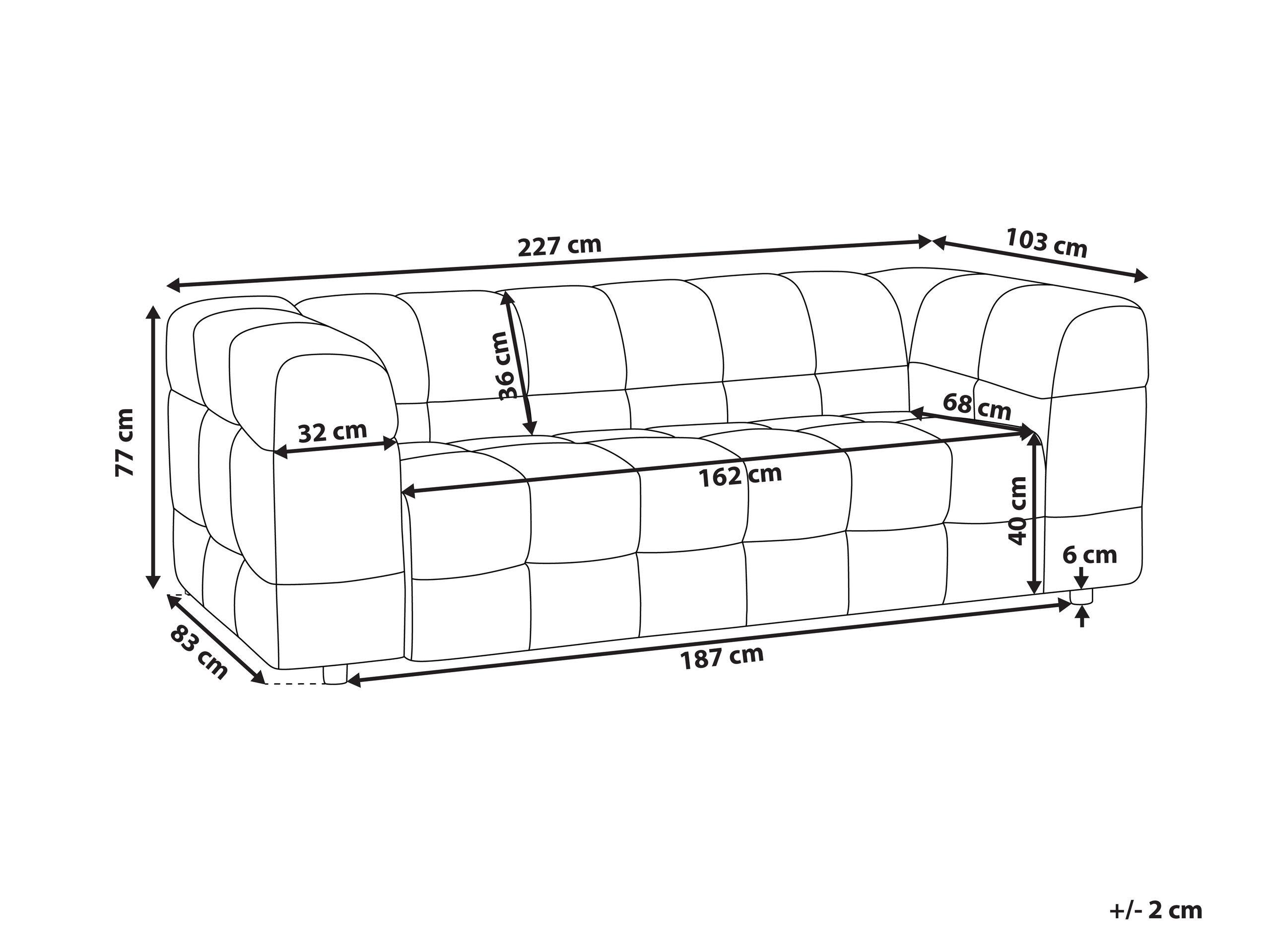 Beliani 3 Sitzer Sofa aus Polyester Modern MULLOLA  