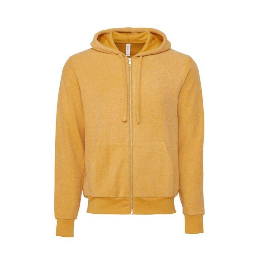Image of Hoodie Mit Durchgehendem Reißverschluss Mit Wildlederähnlicher Oberfläche Damen Senfgelb XS