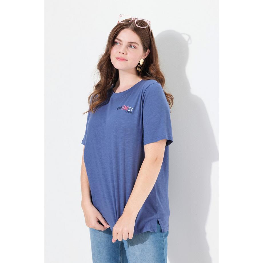 Ulla Popken Optimist Girocollo Mezze Maniche T-Shirt  