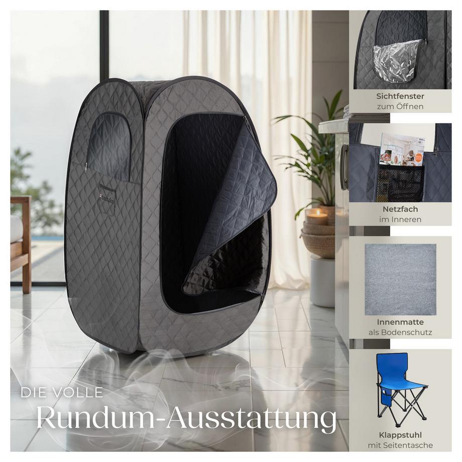 Tectake  Mobile Dampfsauna ThermaLuxe I 2 l Dampfgenerator mit 1000 W 15 Temperaturstufen und Timerfunktion 