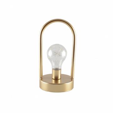 Goldene led-lampe aus metall