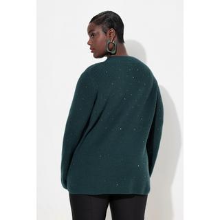 Ulla Popken  Pullover, Wollmix, Ziersteine, Stehkragen, Langarm 