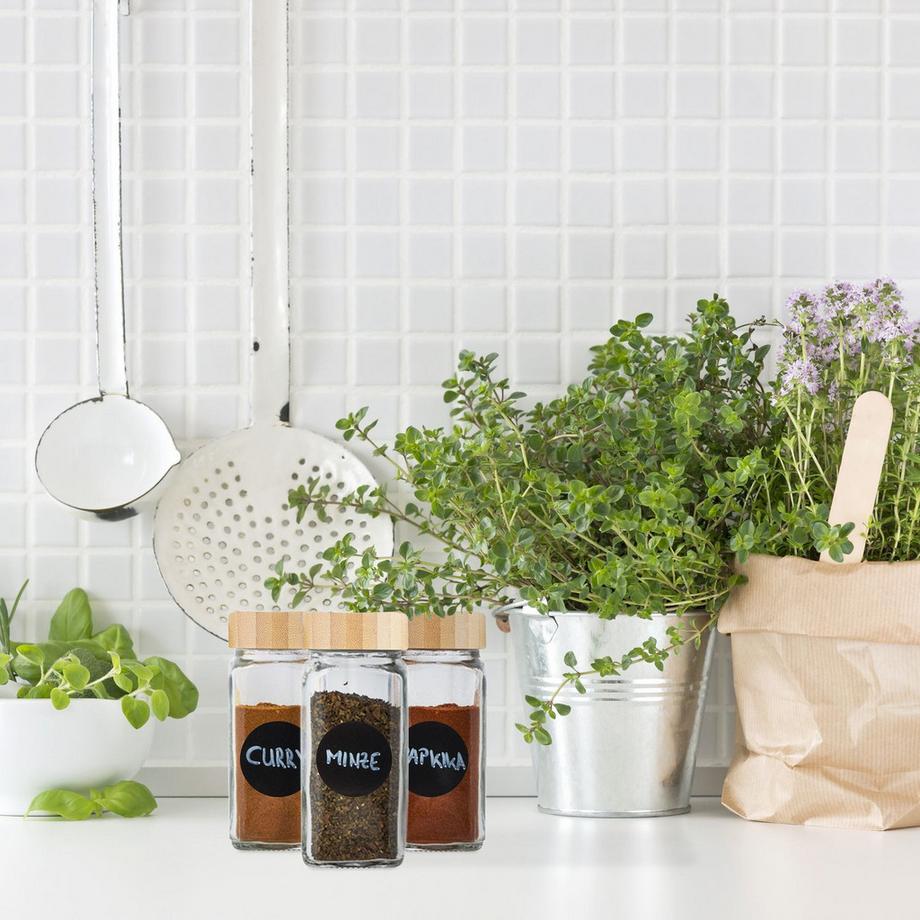 Northix  Set di barattoli per spezie con coperchio in bambù 