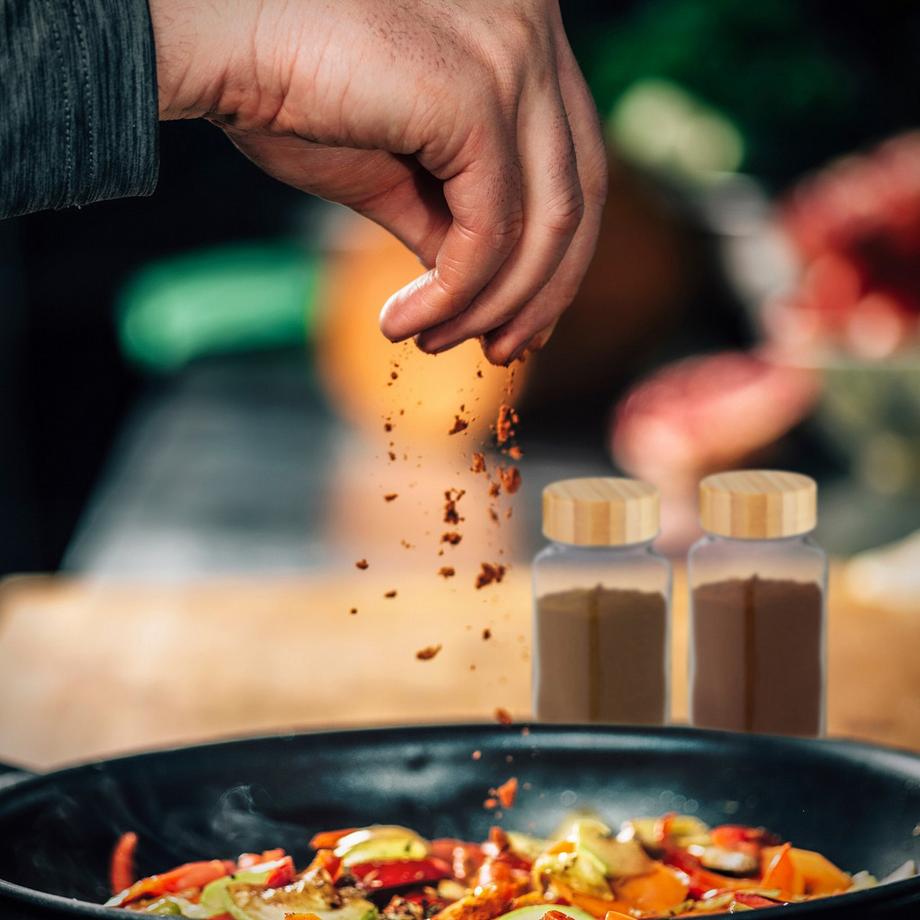 Northix  Set di barattoli per spezie con coperchio in bambù 